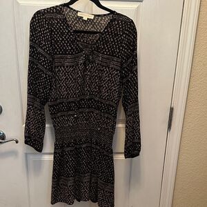 Love Stitch Black and White Long Sleeve Mini Dress Size Small